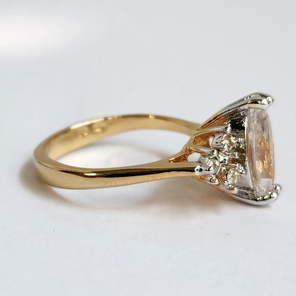 VTG NIB 18K Marquise Cut CZ GF Ring size 7 - Picture 4 of 14